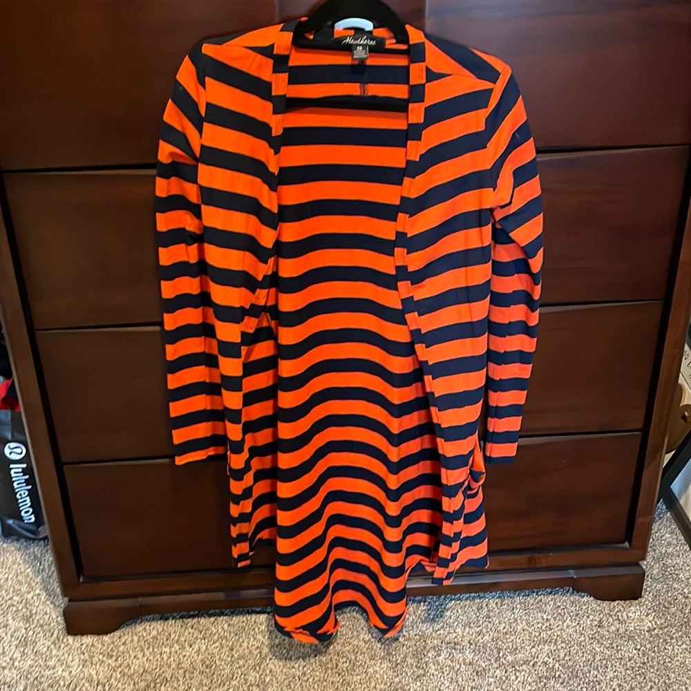 Brand new Orange & Blue striped cardigan